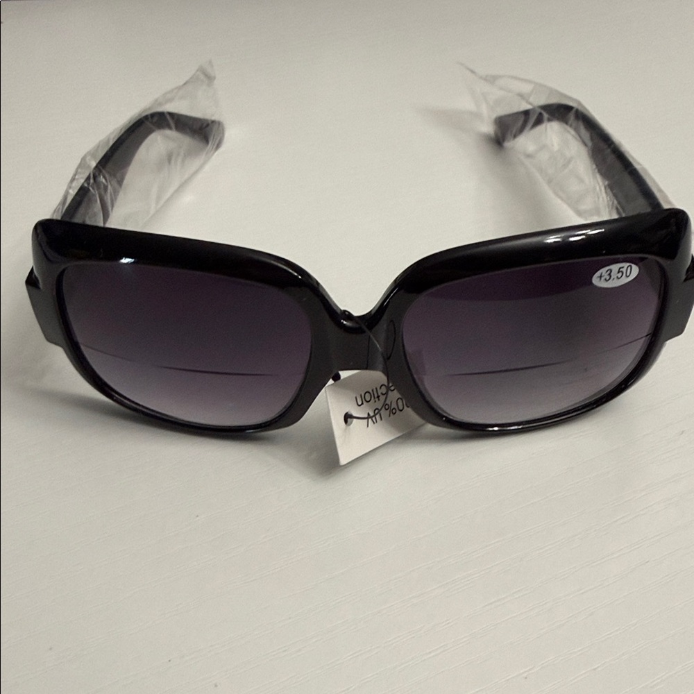 JOY & IMAN Sunglasses Bifocals Readers +3.50 Black New - Picture 3 of 6